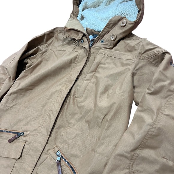 Columbia Interchange Jacket Women's Tan Sherpa Hooded Parka Size S - Picture 3 of 5